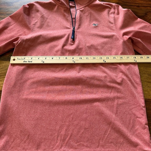 Vineyard Vines Men’s Performance 1/4 Zip Pullover | L | Red Heather Long Sleeve - Picture 6 of 7